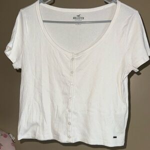 Hollister white ribbed top